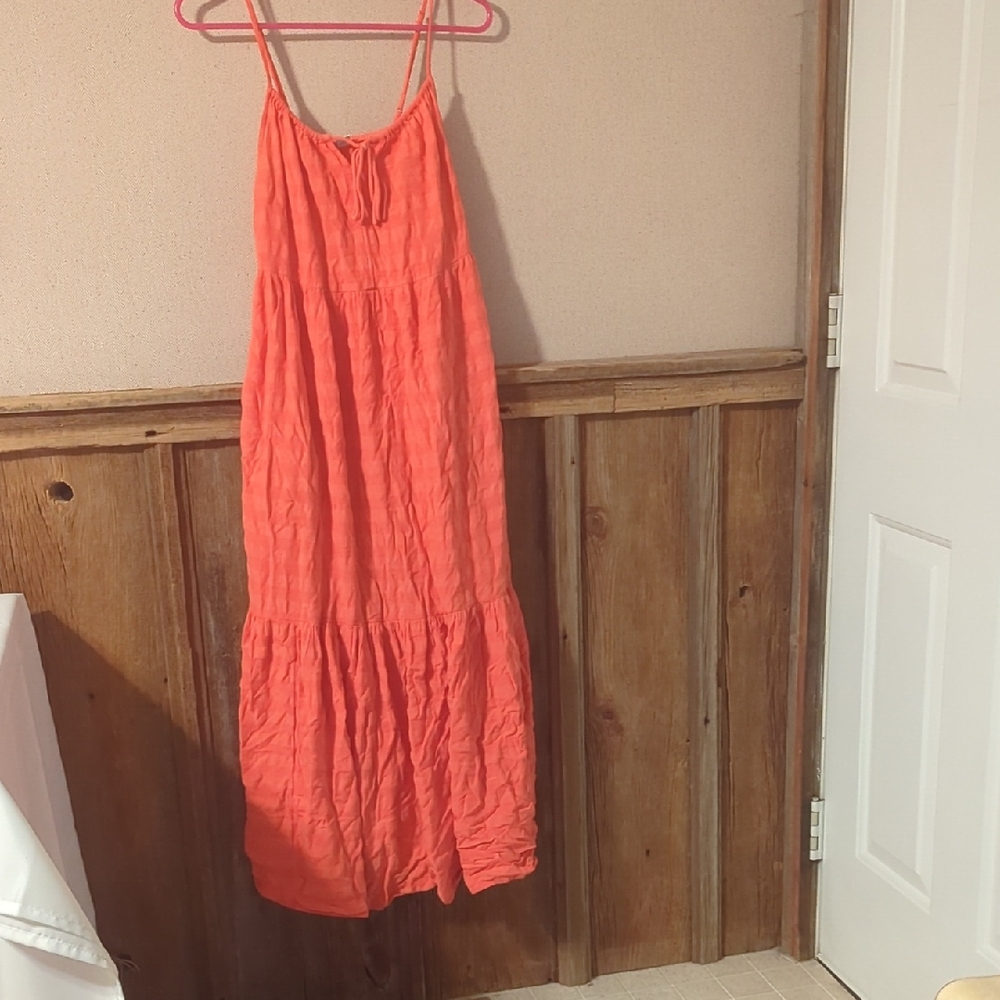 Coral Sleeveless Maxi Dress